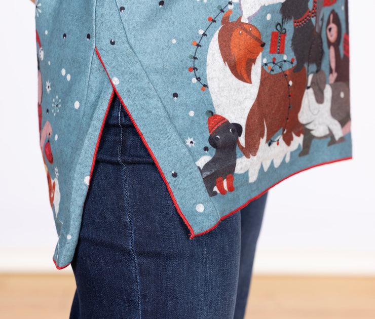 Dolman Sleeve Fleece Puppy Tree