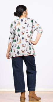 Dolman Sleeve Fleece Christmas Cats