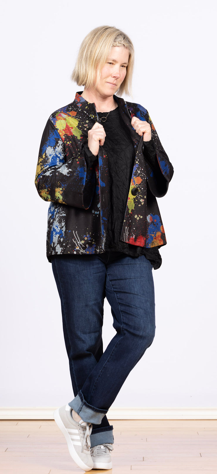 Splatter Paint Jacket Tulip Sleeve