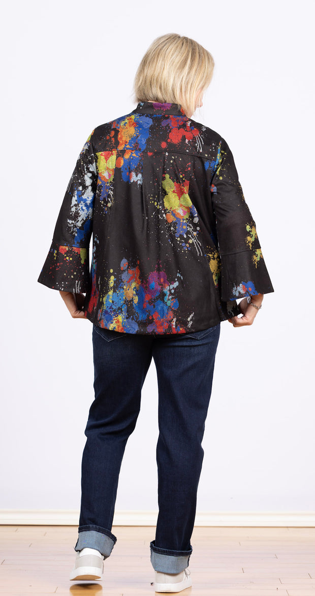 Splatter Paint Jacket Tulip Sleeve