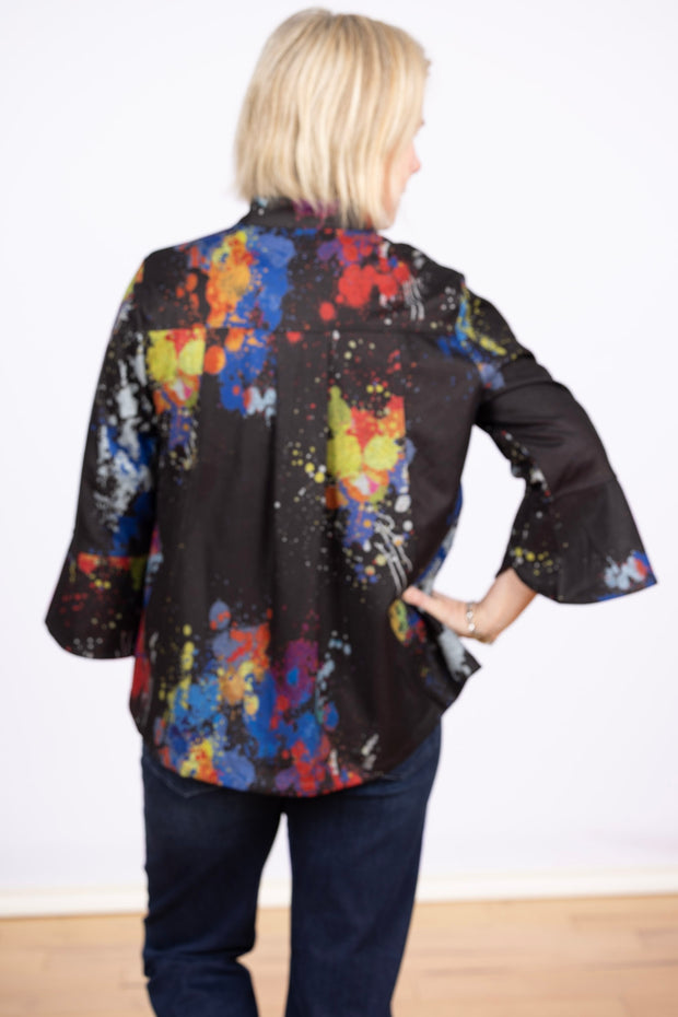 Splatter Paint Jacket Tulip Sleeve