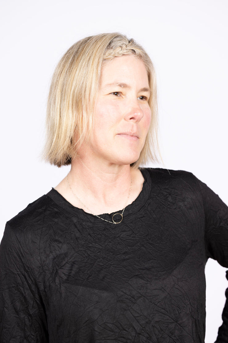 Crinkle Long Sleeve Black