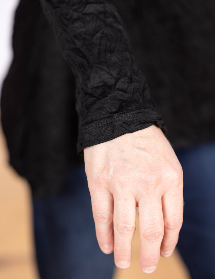 Crinkle Long Sleeve Black