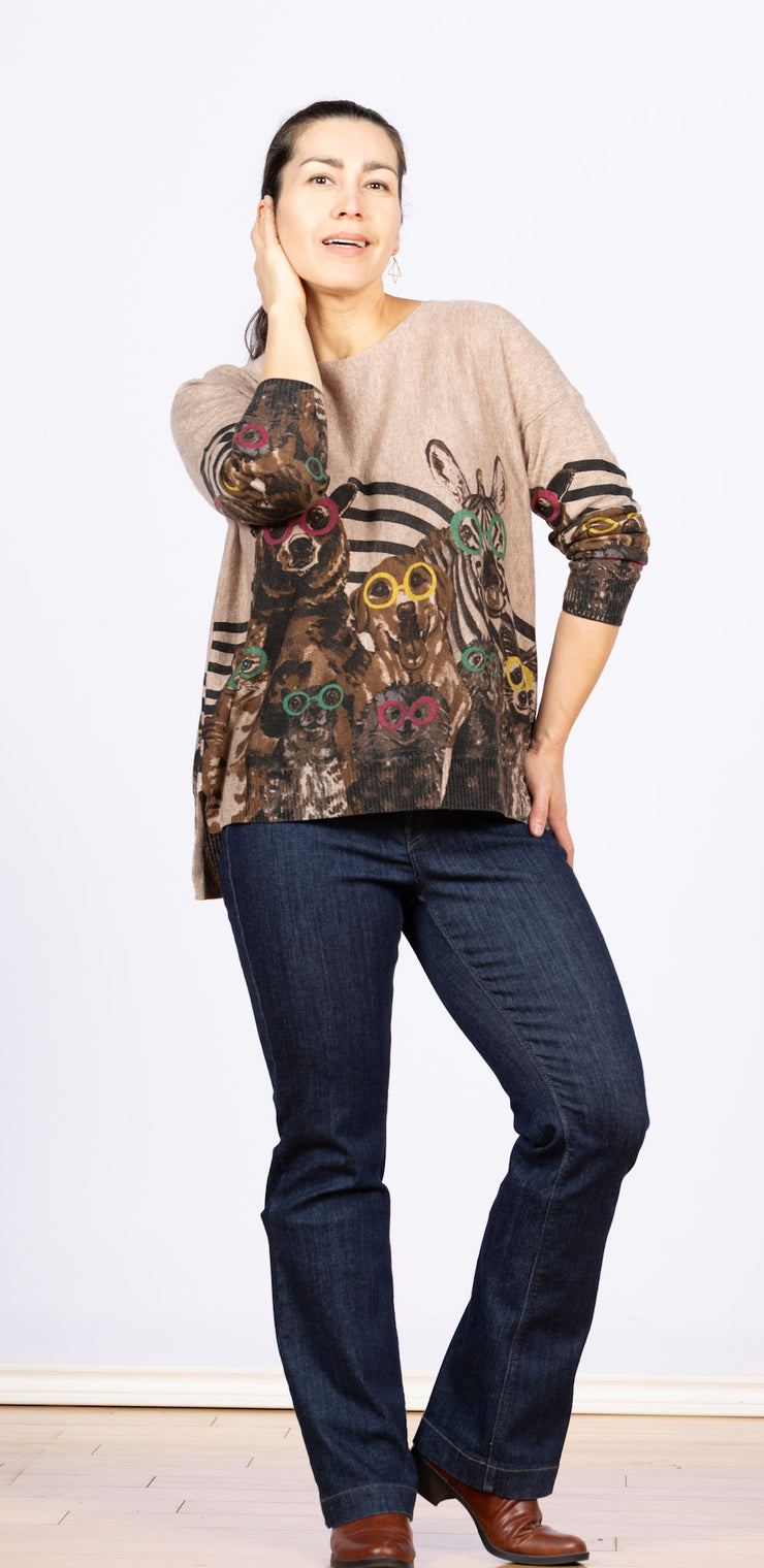 Dolman Sleeve Sweater Party Animals