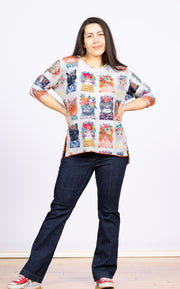 Dolman Sleeve Fleece Frida Cats