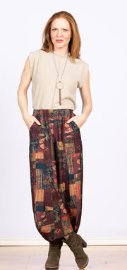 Lantern Pant Wine Print