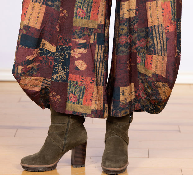 Lantern Pant Wine Print