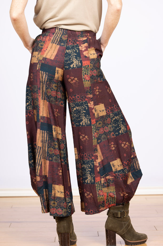 Lantern Pant Wine Print