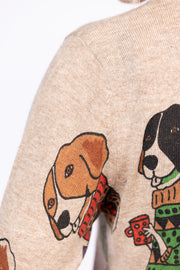 V Neck Sweater Dogs w/Mugs