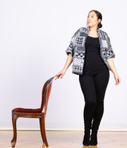 Patchwork Jacket Black/White, Pockets