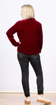 Fitted Velvet Shirt Rhubarb