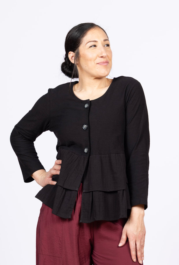 Cherub Cardi Black, Ruffles