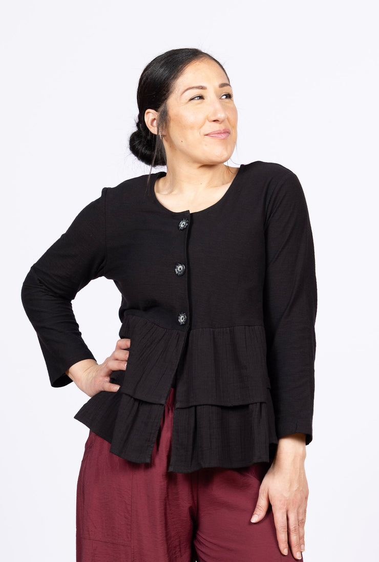 Cherub Cardi Black, Ruffles