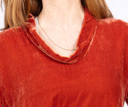 Short Sleeve Velvet  Cowl Tandon