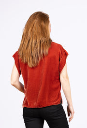 Short Sleeve Velvet  Cowl Tandon