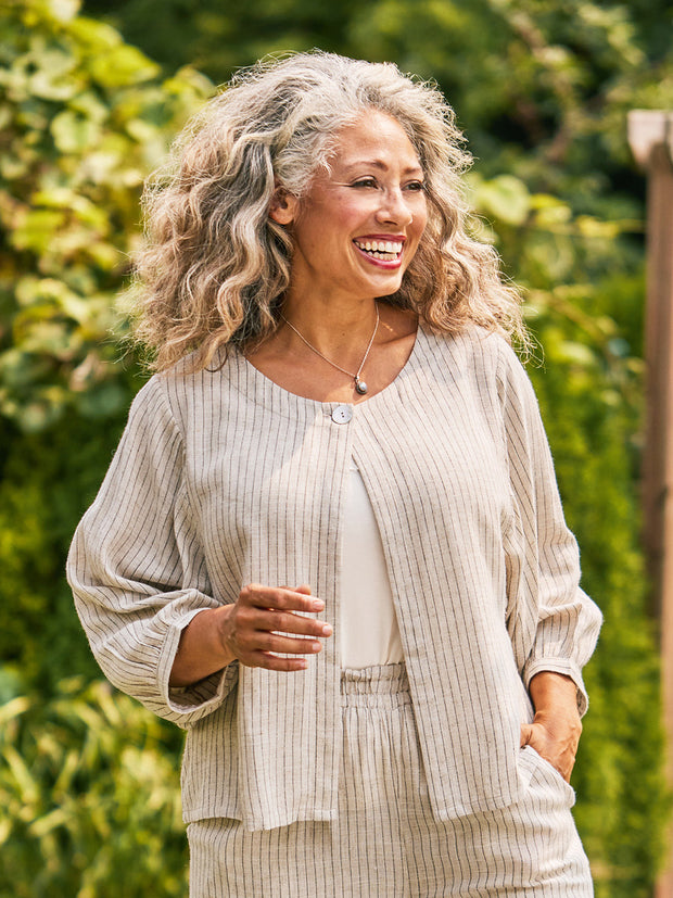 Coastal Stripe Cover Up Natural