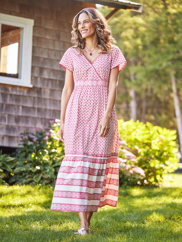 Provence Hostess Dress Ecru Pink