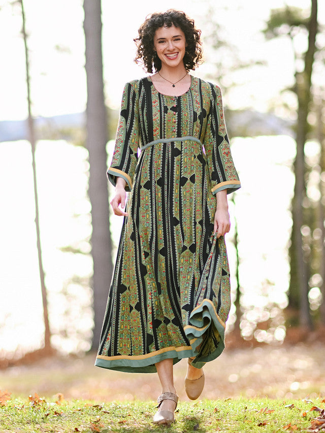Peru Dress Olive, Side Seam Pockets