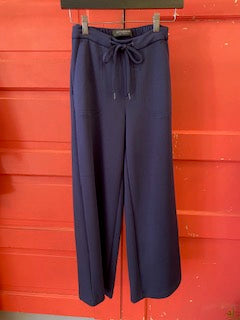 Pull On Wide Leg Crop Trouser Deep Midnight