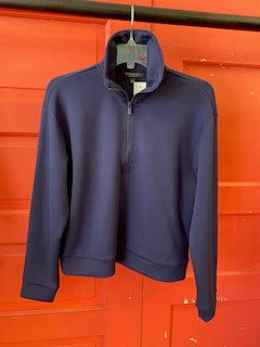 Half Zip Popover Long Sleeve Top Deep Midnight
