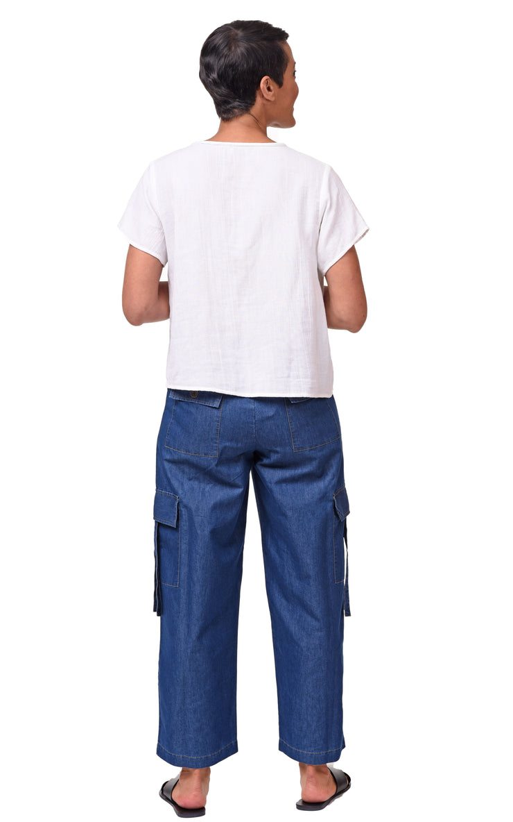 Elle Top White/Navy