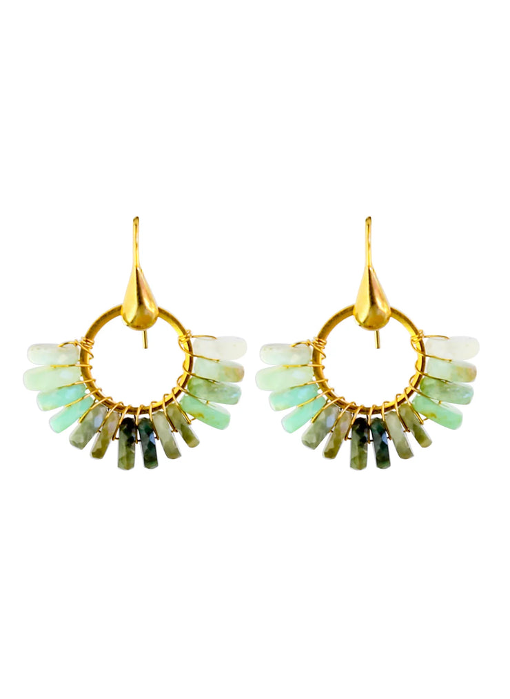 Jalisco Earrings in Black Opal and Peridot