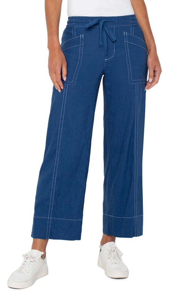 Pull On Drawstring Wide Leg Goddess Blue