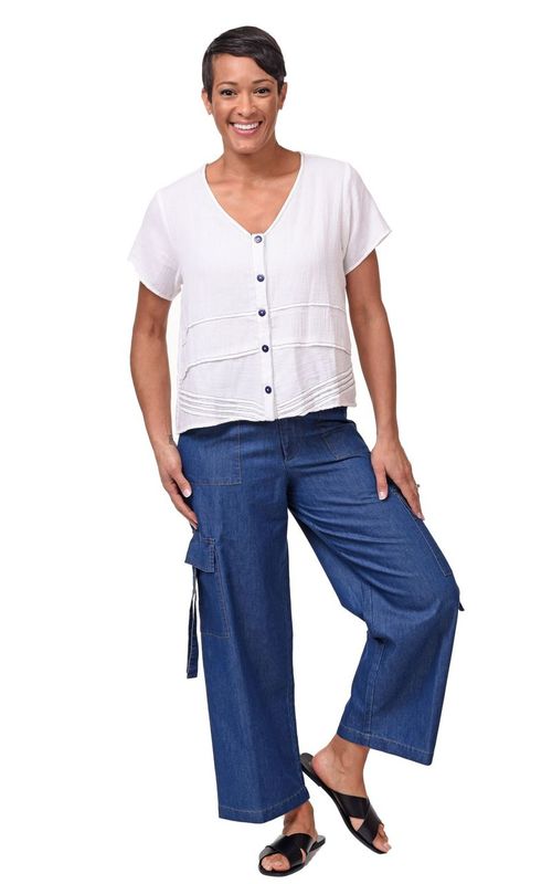 Elle Top White/Navy