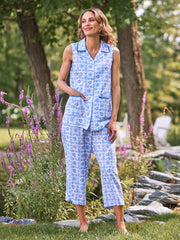 Teacup Pajama Set White Blue