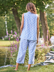 Teacup Pajama Set White Blue
