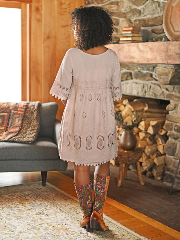 Treasured Lace Tunic Dress Antique