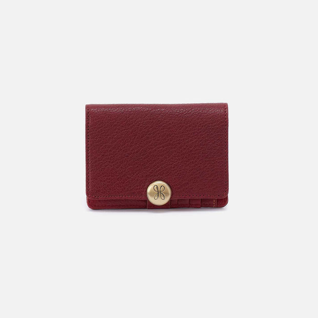 Hutton Small Wallet Red Dahlia, Leather