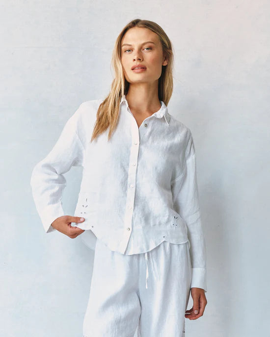 Eyelet Embroidered Shirt White
